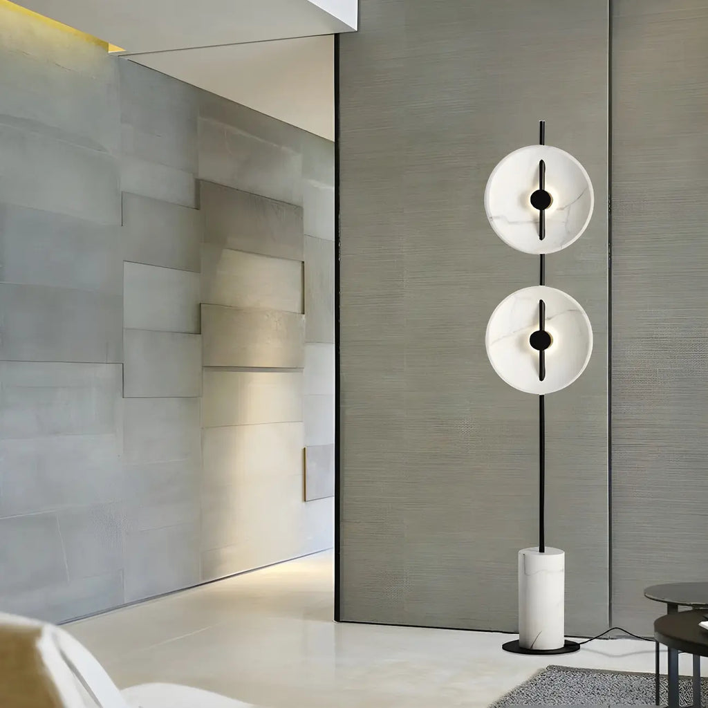 2-Light Tall LED Floor Lamp with Warm Light for Living Areas