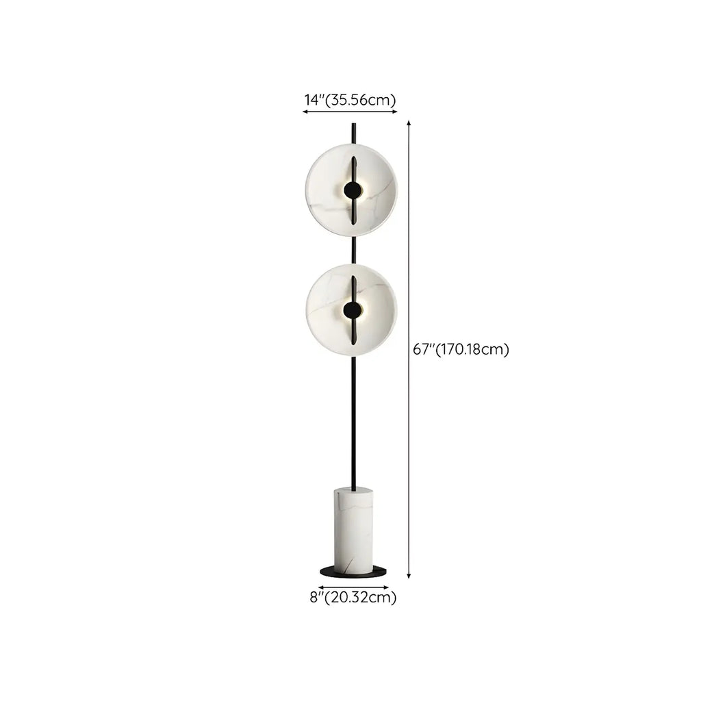 2-Light Tall LED Floor Lamp with Warm Light for Living Areas