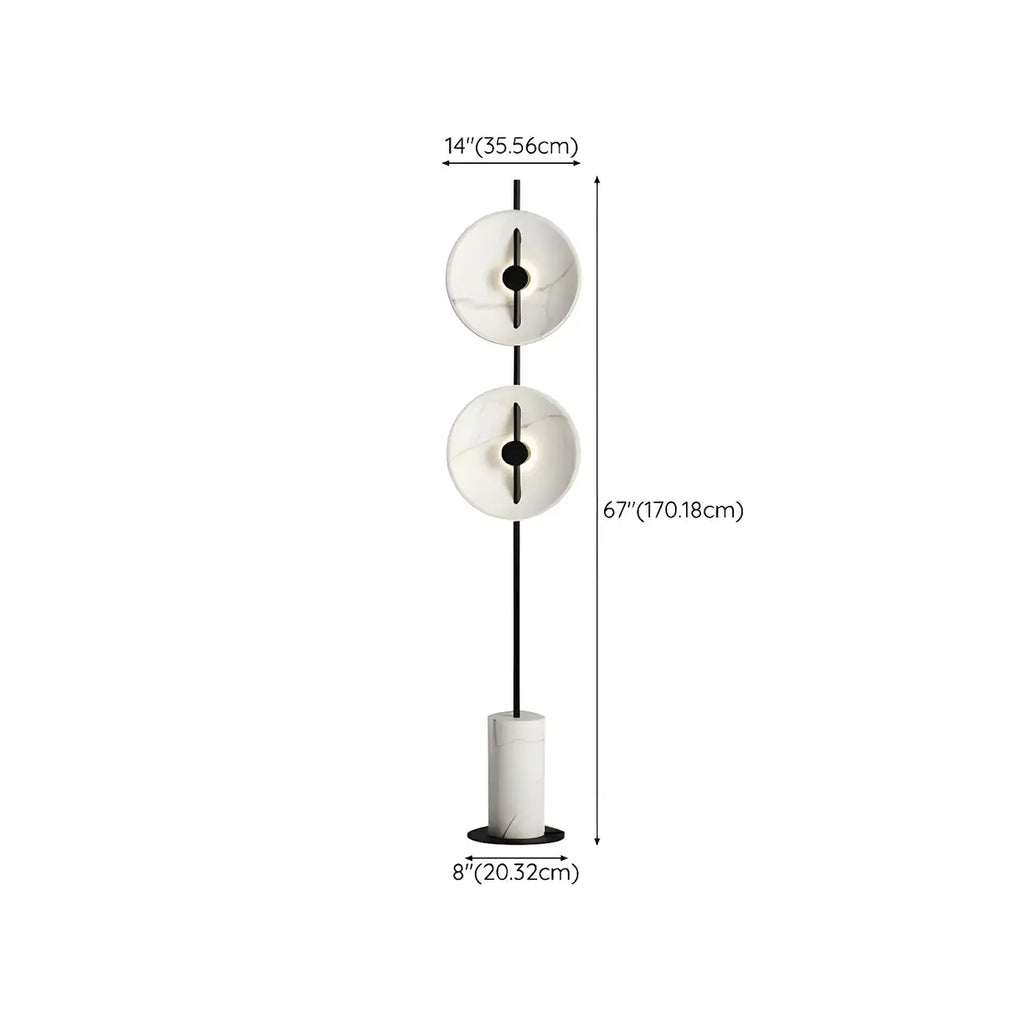 2-Light Tall LED Floor Lamp with Warm Light for Living Areas