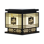 Oriental Black Silhouette LED Solar Outdoor Post Lights