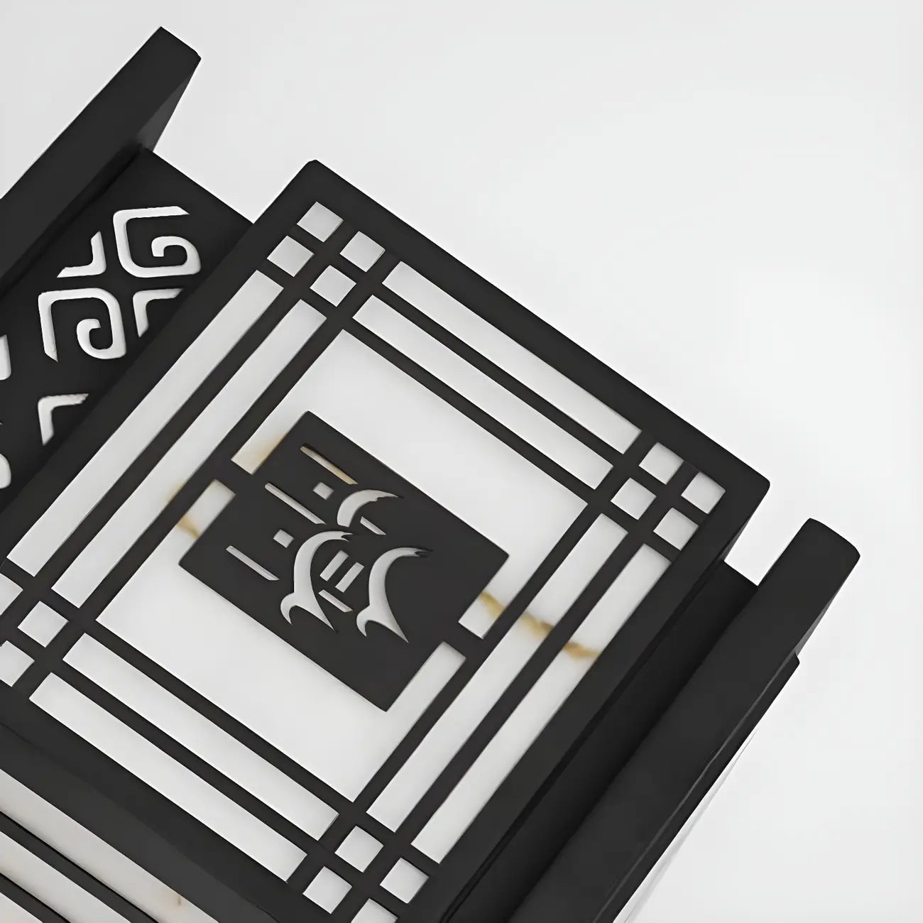 Oriental Black Silhouette LED Solar Outdoor Post Lights