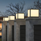 Cubic Black Metal Solar Outdoor Post Lights