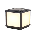 Cubic Black Metal Solar Outdoor Post Lights