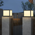 Cubic Black Metal Solar Outdoor Post Lights