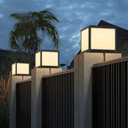 Cubic Black Metal Solar Outdoor Post Lights