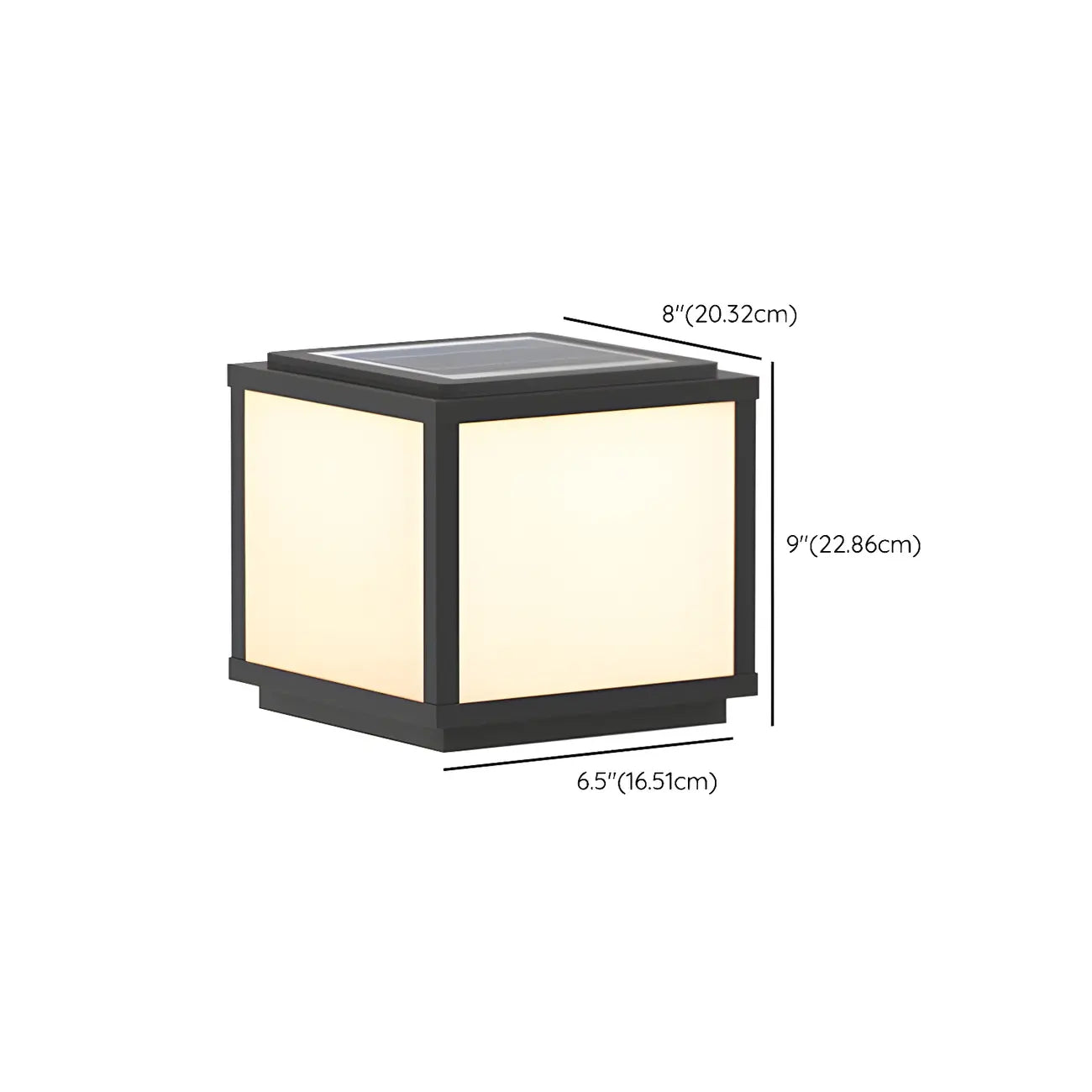 Cubic Black Metal Solar Outdoor Post Lights