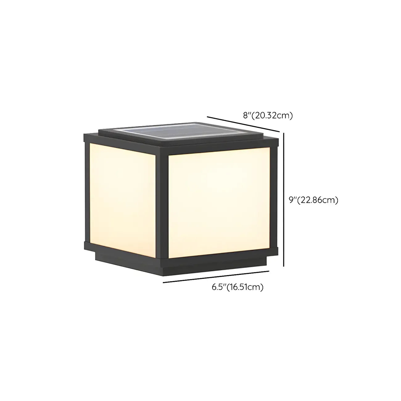 Cubic Black Metal Solar Outdoor Post Lights