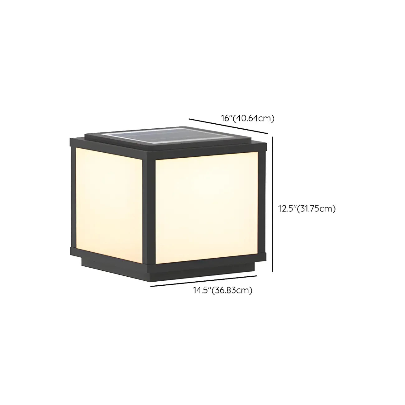 Cubic Black Metal Solar Outdoor Post Lights