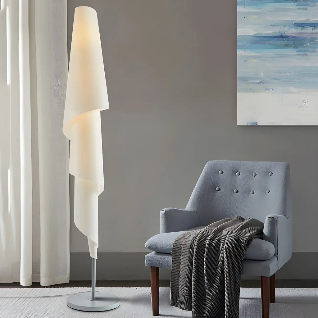 Unique White Spiral LED Floor Lamp for Living Room Decor