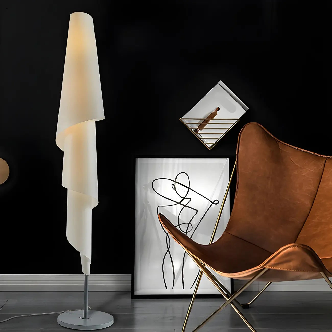 Unique White Spiral LED Floor Lamp for Living Room Decor