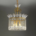 Retro Gold Crystal Round Tassel Chandelier