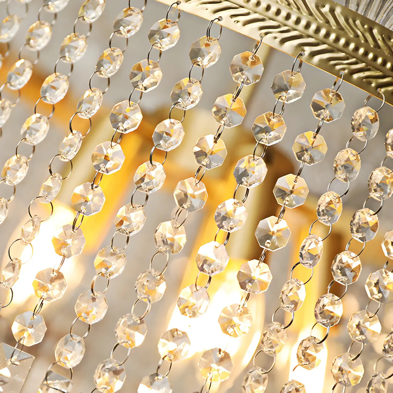 Retro Gold Crystal Round Tassel Chandelier