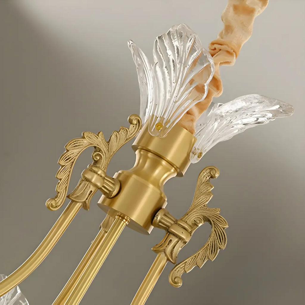 Retro Gold Crystal Round Tassel Chandelier