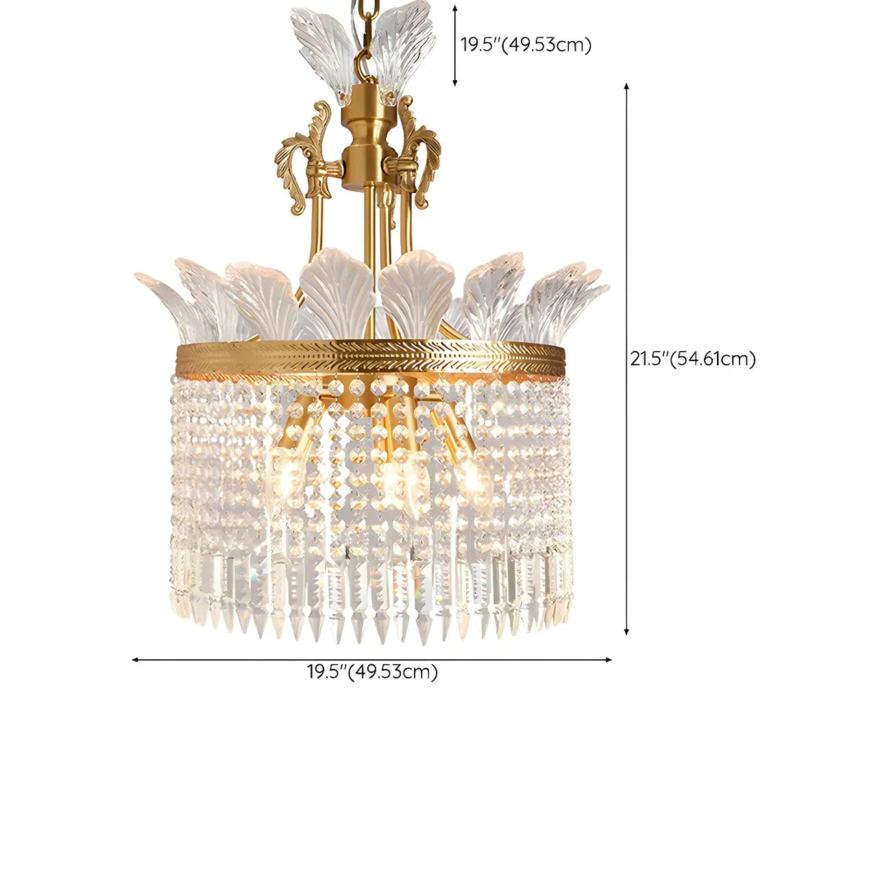 Retro Gold Crystal Round Tassel Chandelier