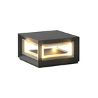 Modern Metal Black Geometric LED Post Cap Light