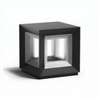 Modern Metal Black Geometric LED Post Cap Light