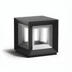 Modern Metal Black Geometric LED Post Cap Light