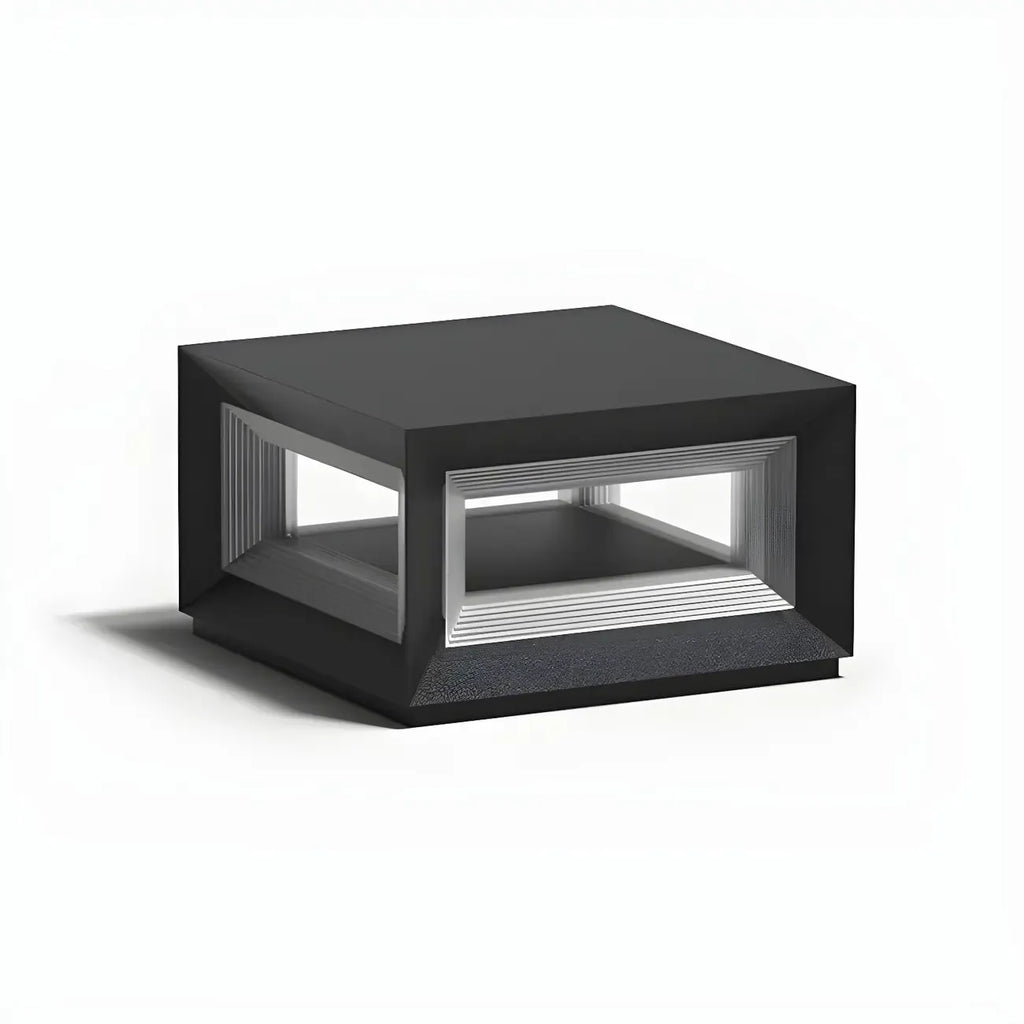 Modern Metal Black Geometric LED Post Cap Light