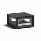 Modern Metal Black Geometric LED Post Cap Light