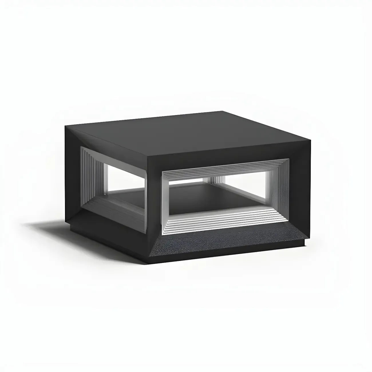 Modern Metal Black Geometric LED Post Cap Light