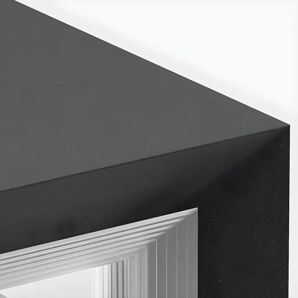 Modern Metal Black Geometric LED Post Cap Light