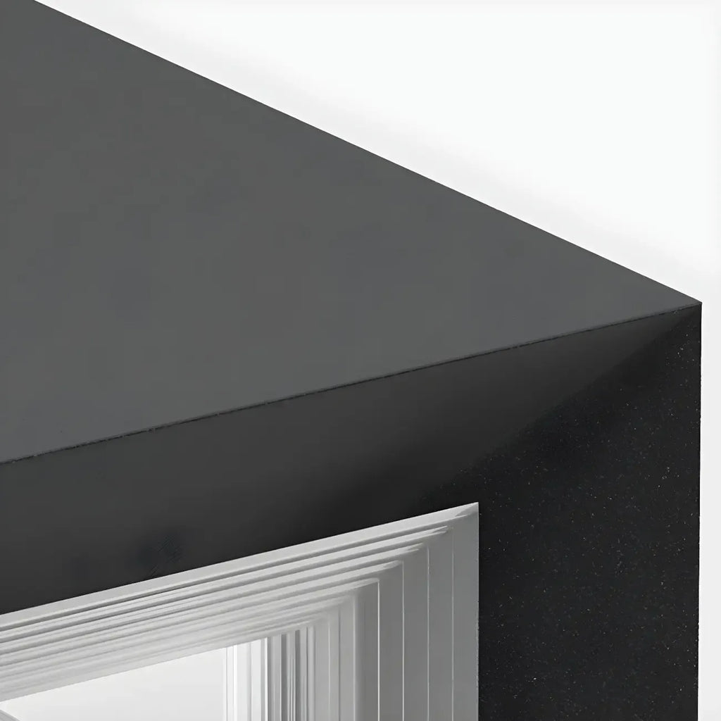 Modern Metal Black Geometric LED Post Cap Light