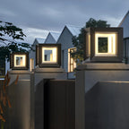 Modern Metal Black Geometric LED Post Cap Light