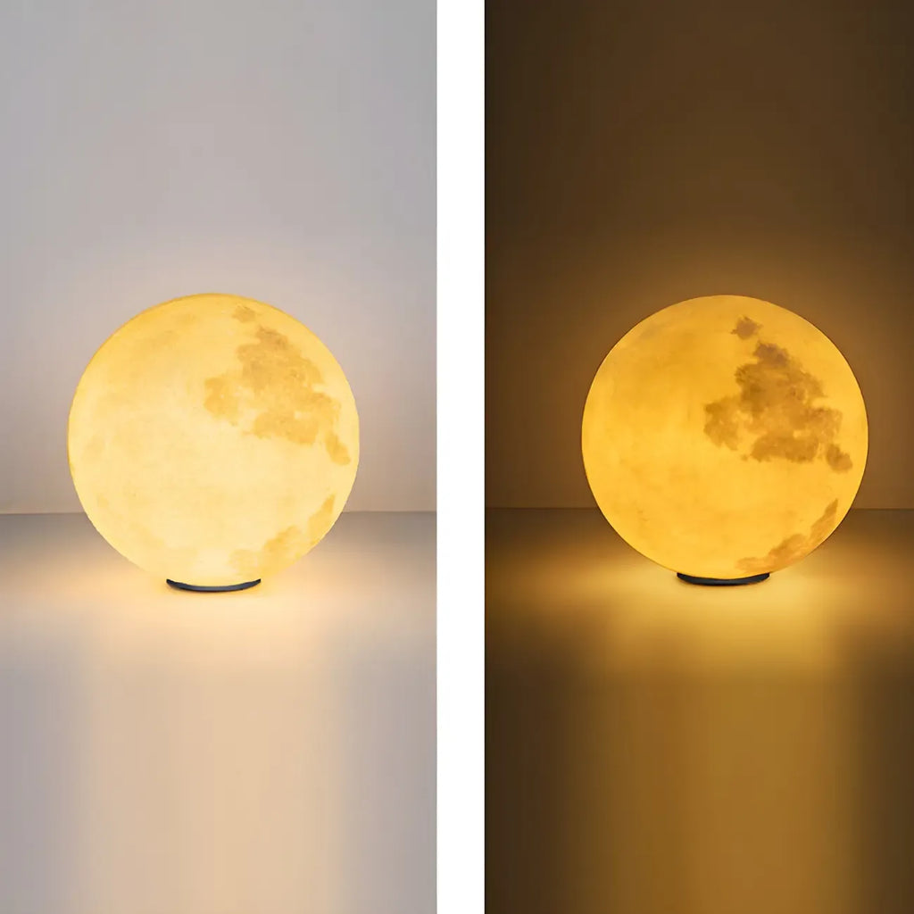 Yellow Moon-Theme Globe Resin Post Cap Light