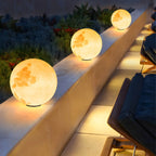 Yellow Moon-Theme Globe Resin Post Cap Light