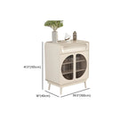 Modern White Wooden Glass No Handle Storage Cabinet