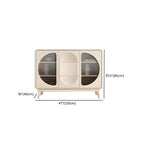 Modern White Wooden Glass No Handle Storage Cabinet