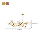 1 Tier Gold Branch White Glass Oval Cluster Pendant Light