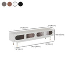 79 White Wood Ribbed Doors TV Stand with Adjustable Shelves