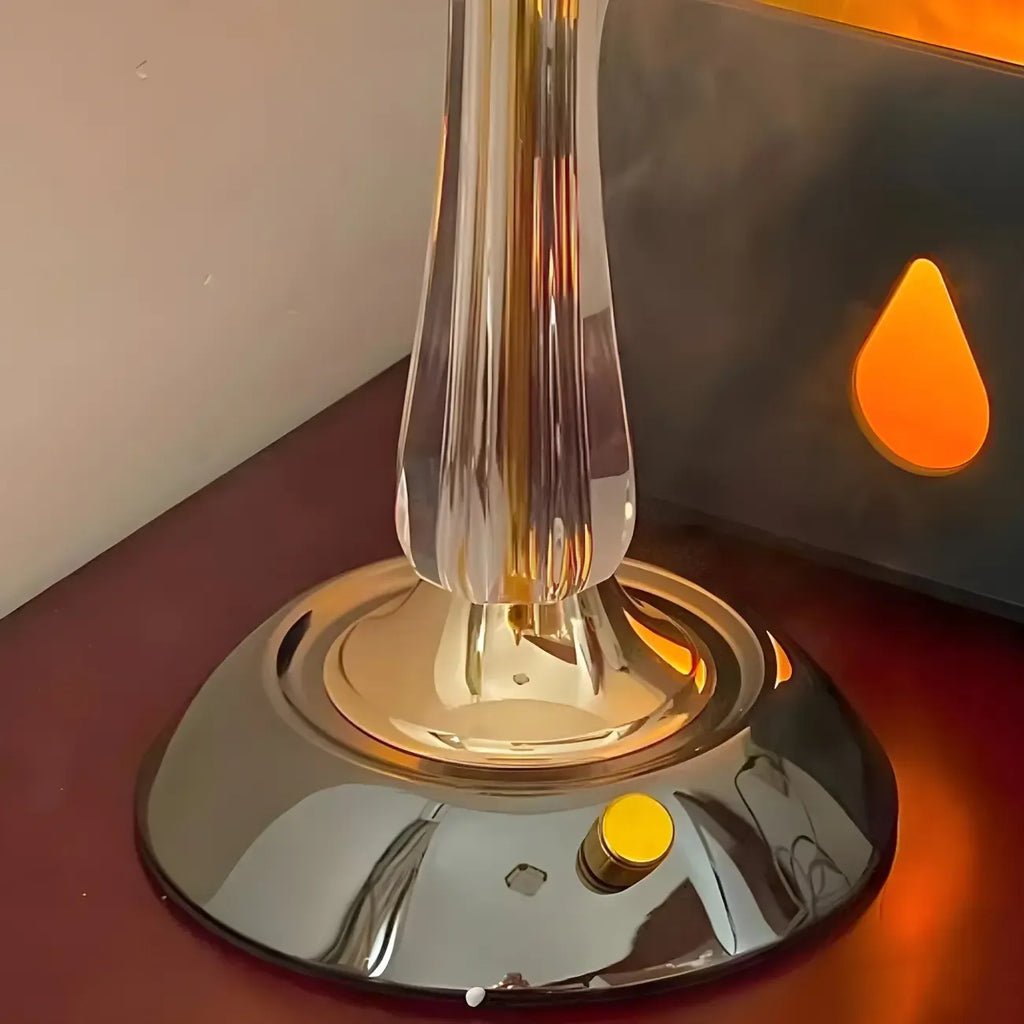 Elegant White Glass Metal Umbrella-Shaped Table Lamp