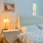 Elegant White Glass Metal Umbrella-Shaped Table Lamp