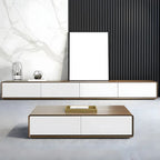 79 Brown Modern Wooden Long Drawers TV Stand