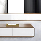 79 Brown Modern Wooden Long Drawers TV Stand